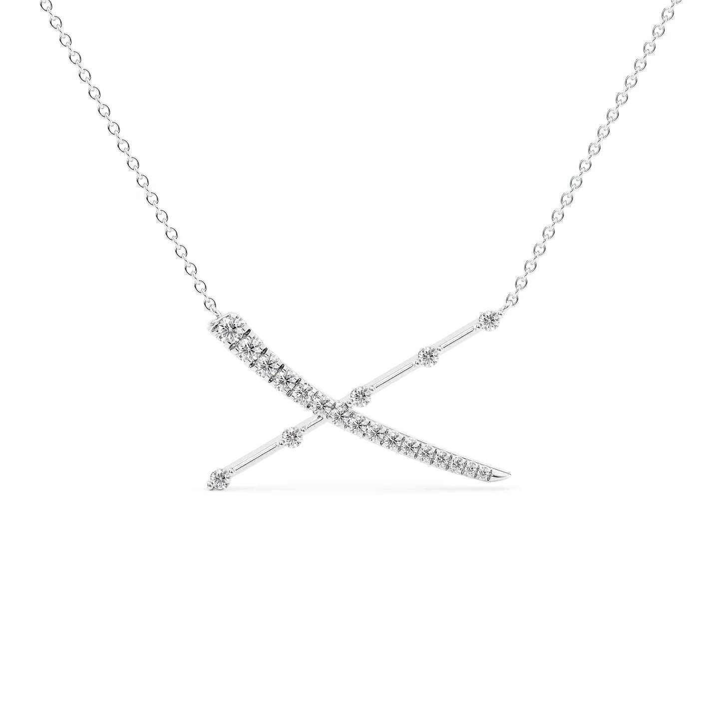 Distant X-Shaped Diamond Necklace