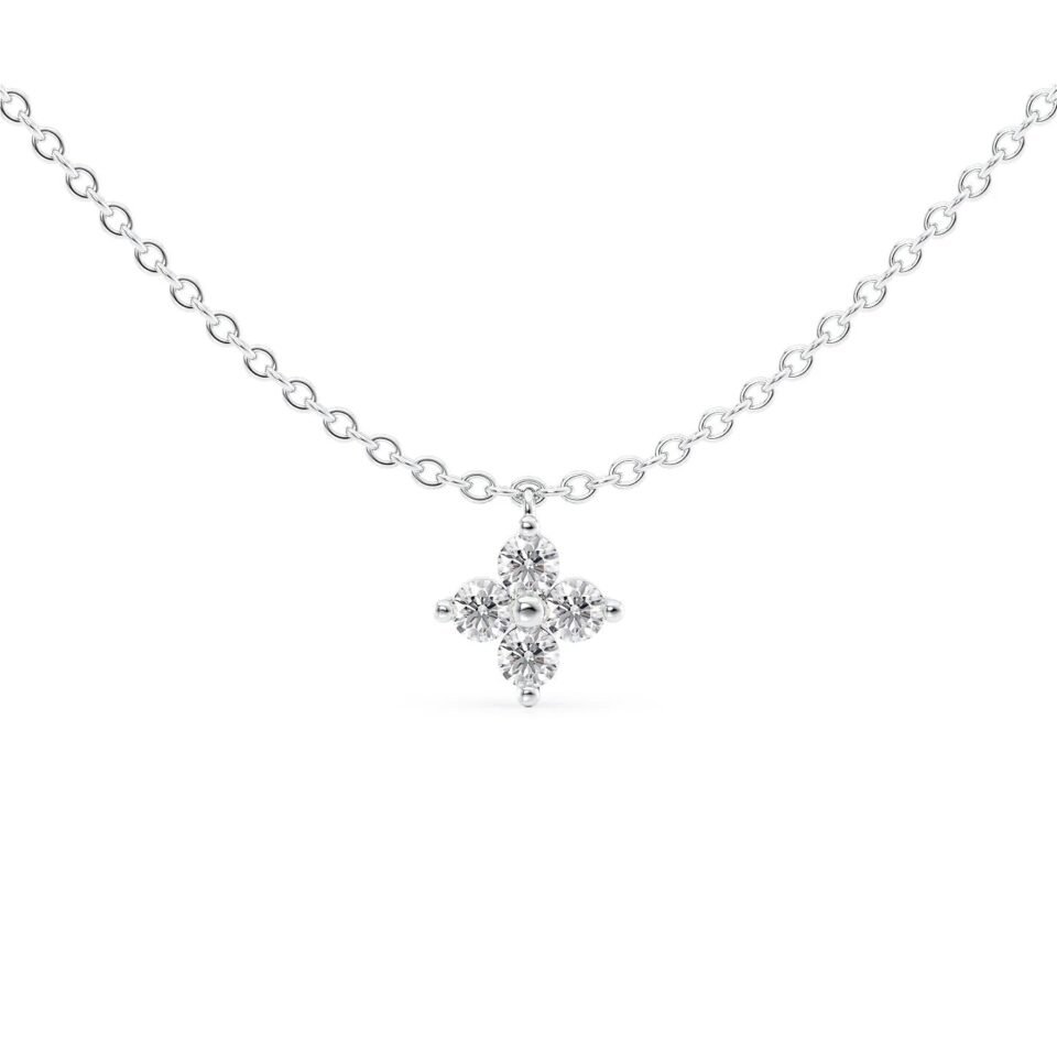 Lucky Clover Gem Necklace