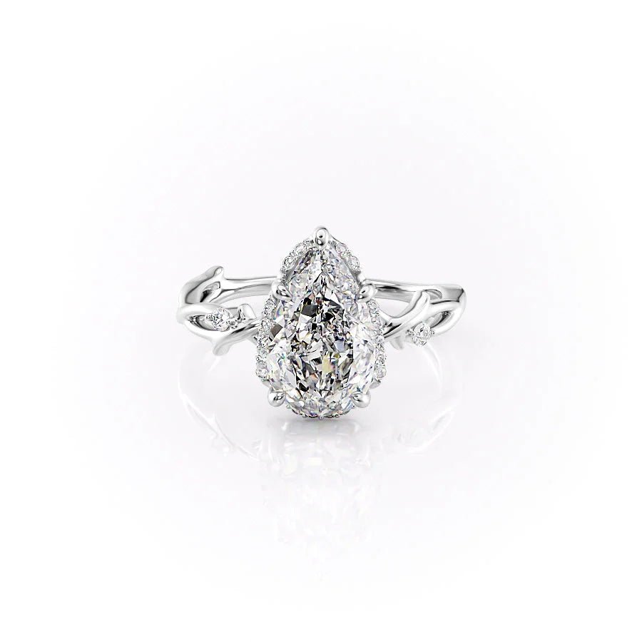 Elegance Pear Pave Ring