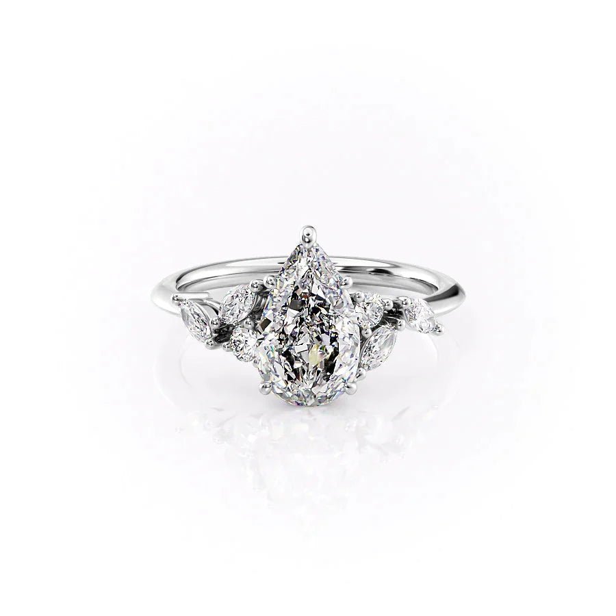 Pear Contrast Diamond Ring