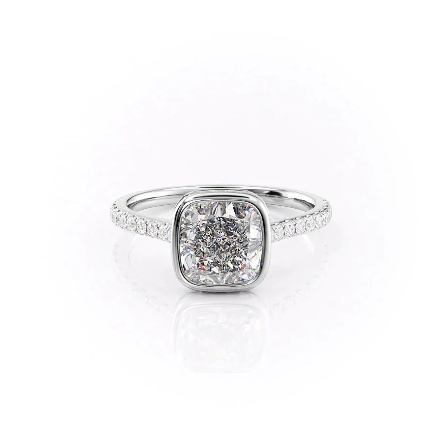 Cushion Silhouette Pave Ring