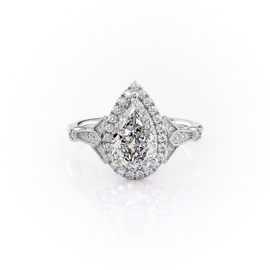 Stephanie Pear Halo Ring