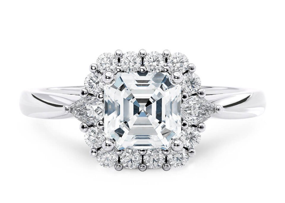 Exquisite Asscher Halo Ring