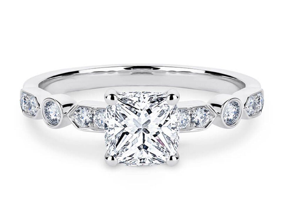 Princess Elegantly Half-Set Ring