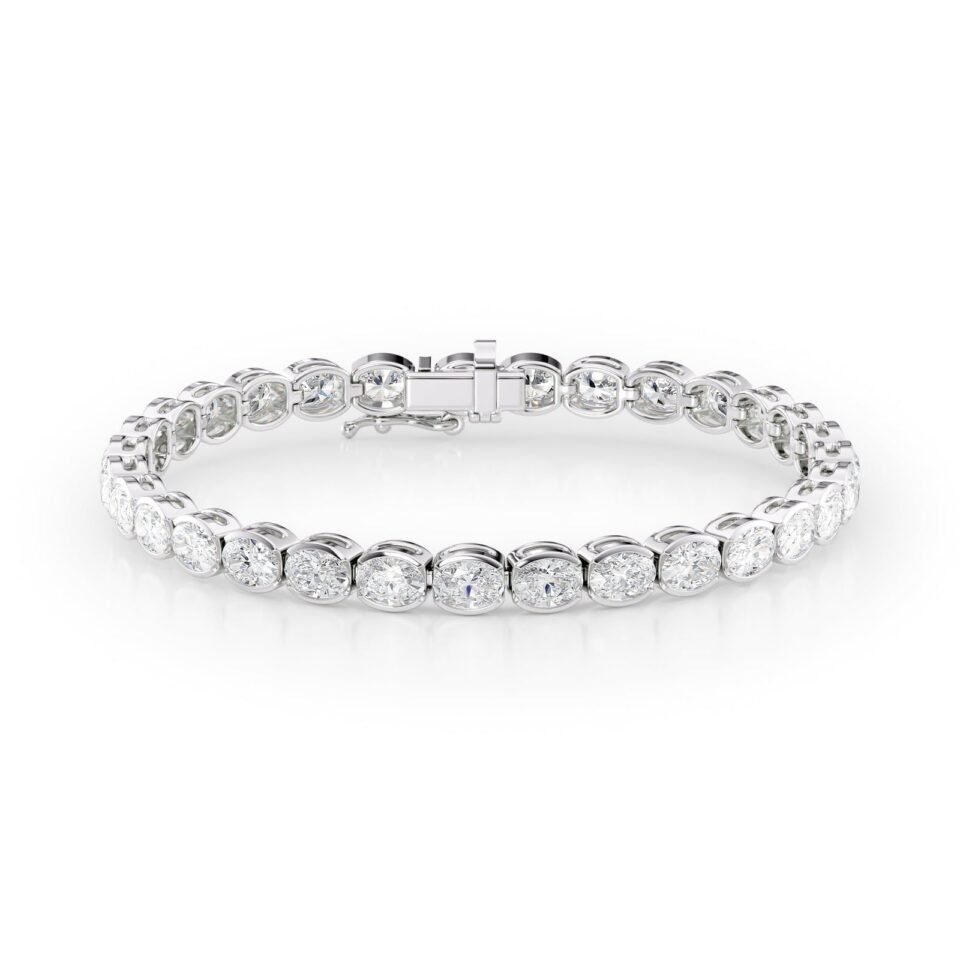 Luxury Half Bezel Oval Tennis Bracelet