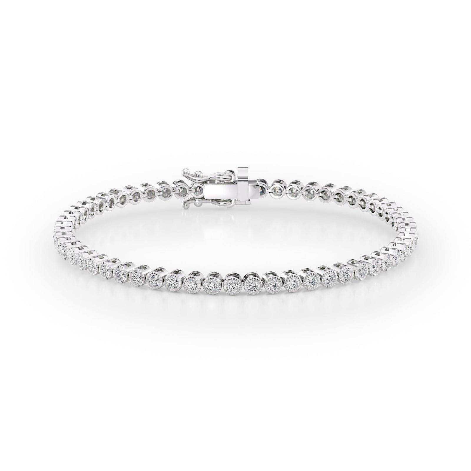 Round bezel tennis bracelet