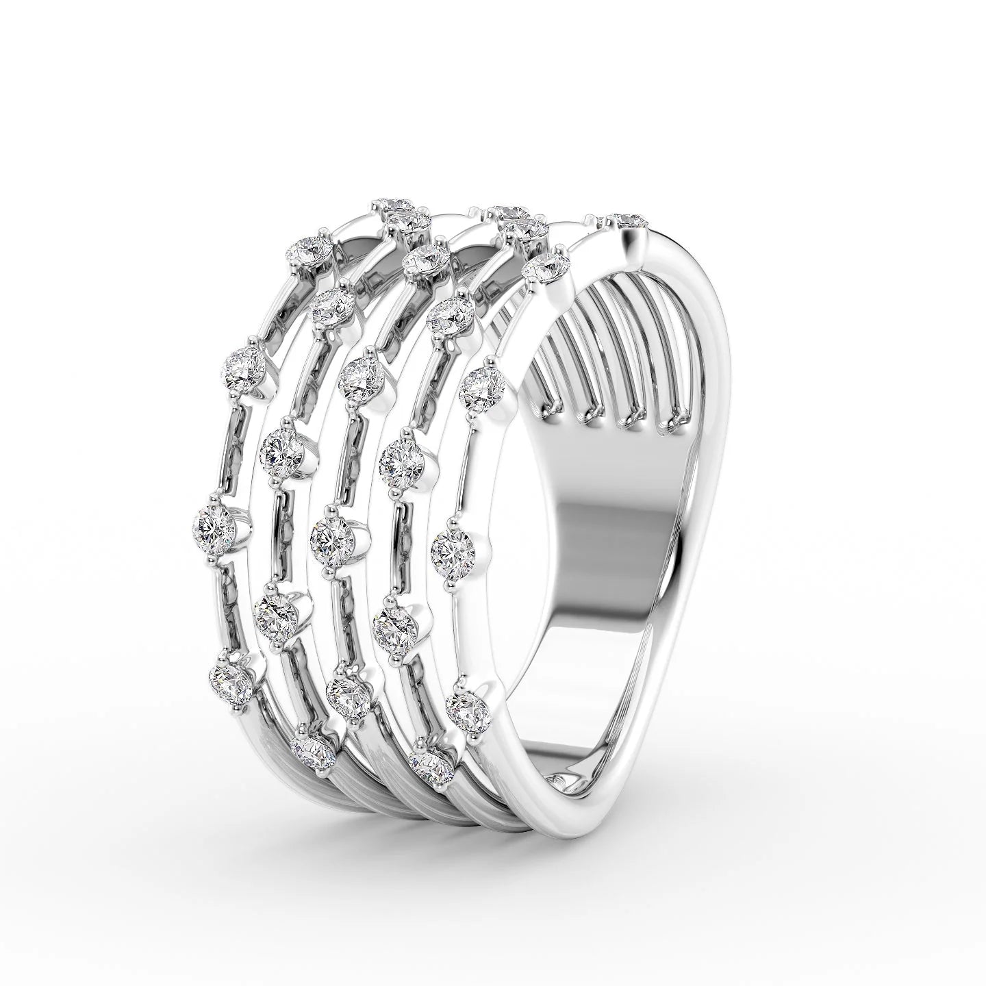 Radiant Cascade Round Ring