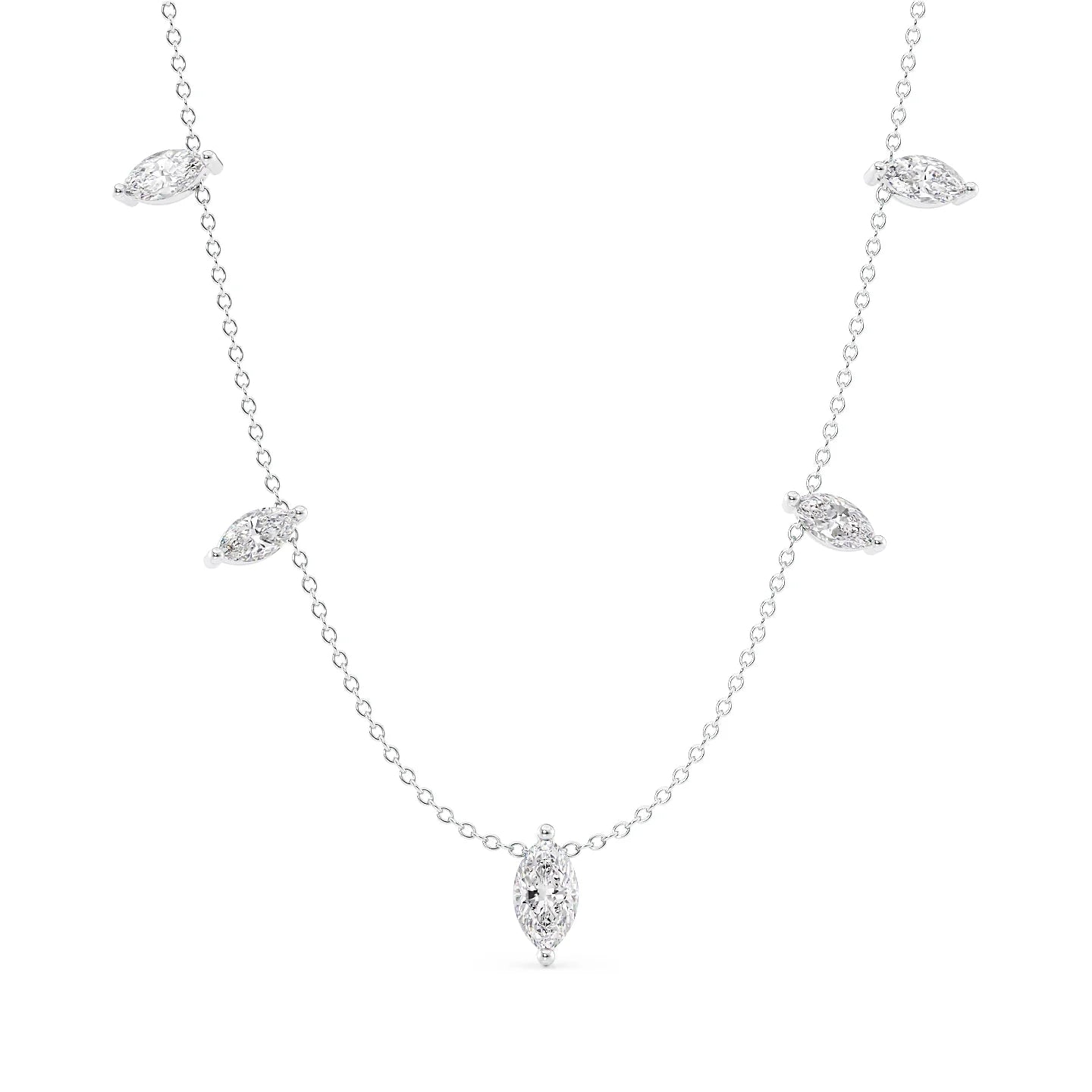 Boat-Shaped Gem Necklace