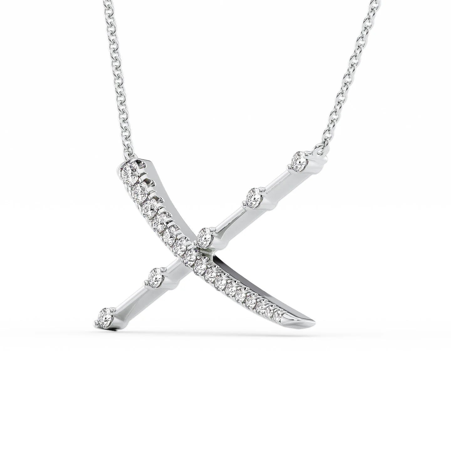 Distant X-Shaped Diamond Necklace12