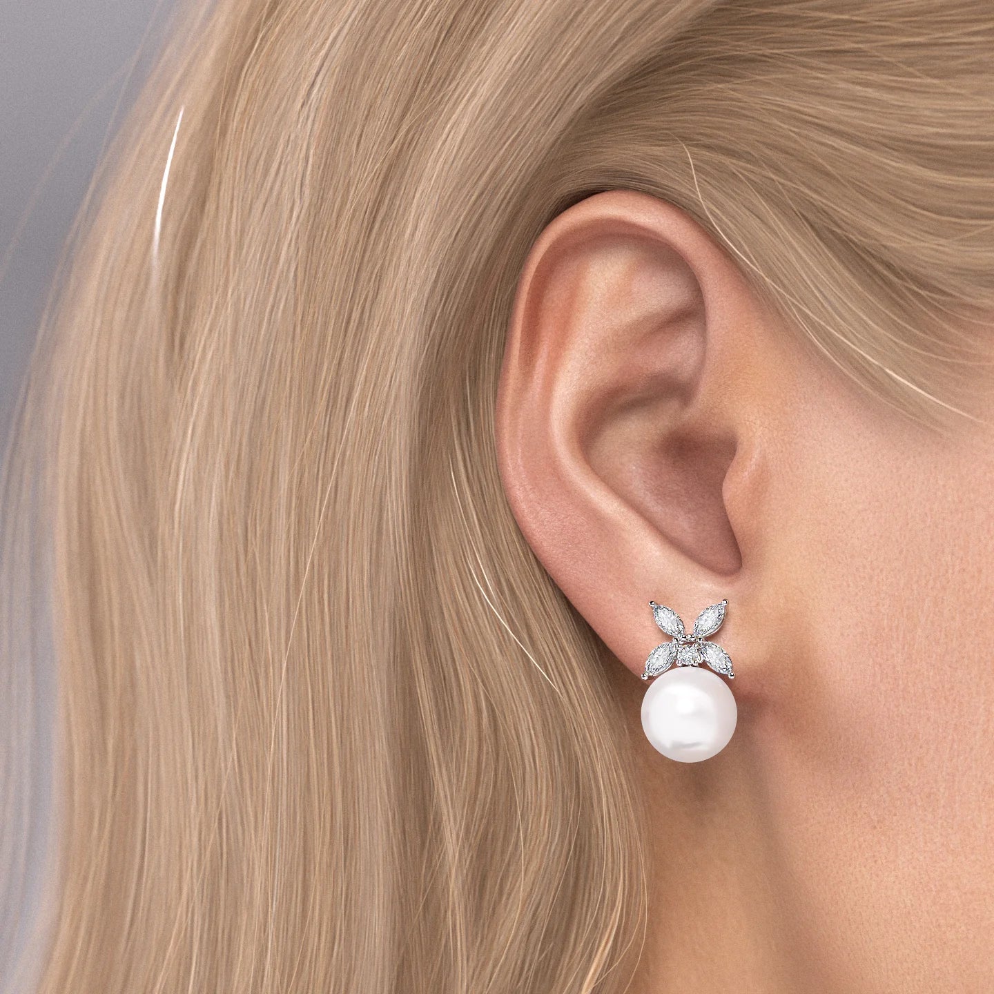 Quatrefoil Pearl Studs2
