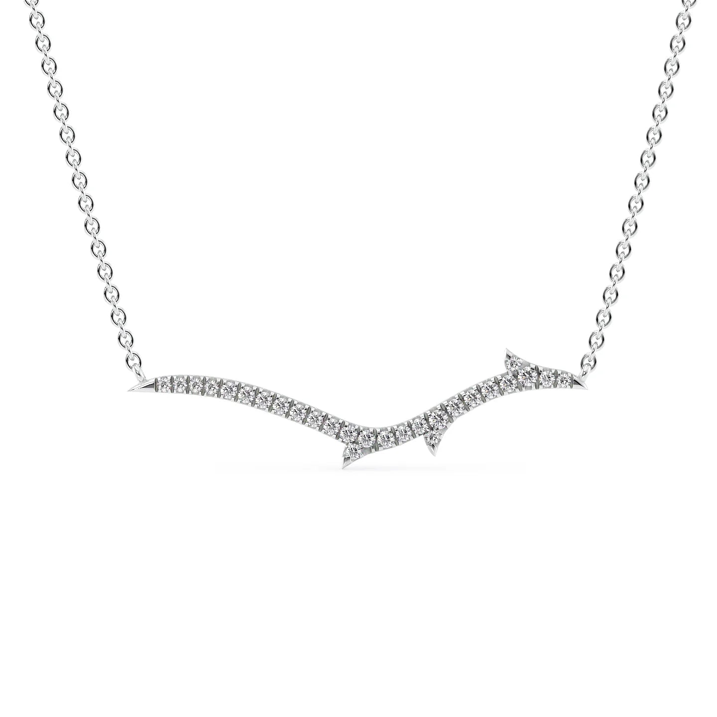 Tiny Stick Pave Medallion Necklace