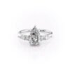 Pear Radiate Sidestone Ring