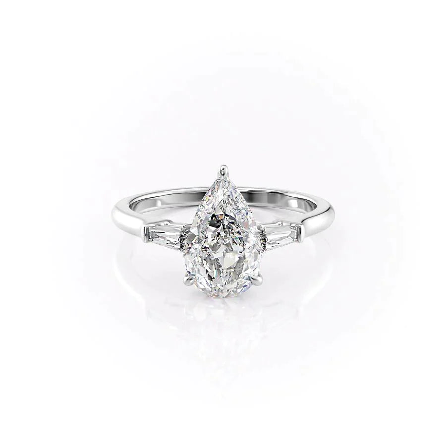 Slender Pear Diamond Ring