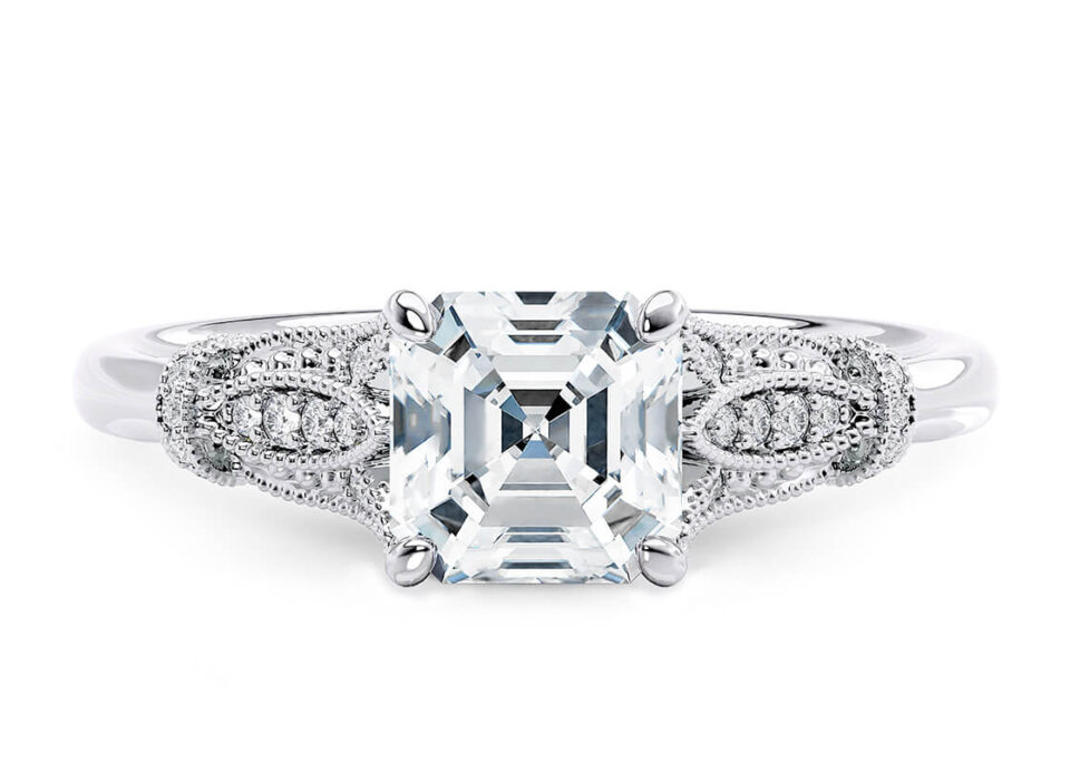 Asscher baroque ring