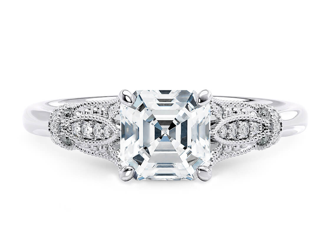 Asscher baroque ring