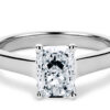 Radiant minimalist solitaire ring