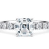 Asscher Sunlight Claw Ring