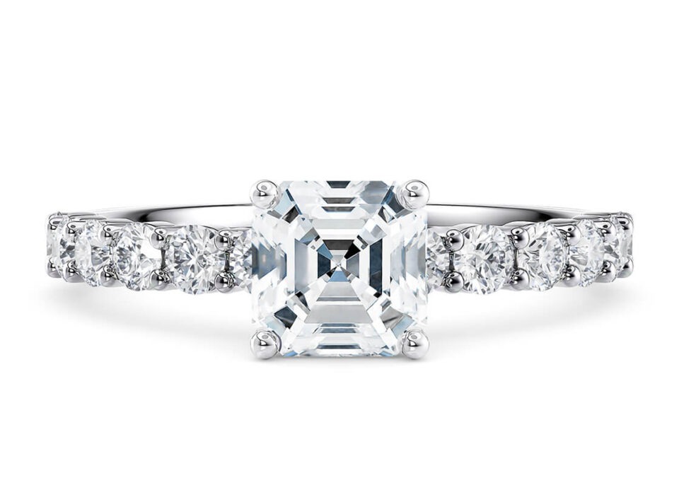 Asscher Sunlight Claw Ring