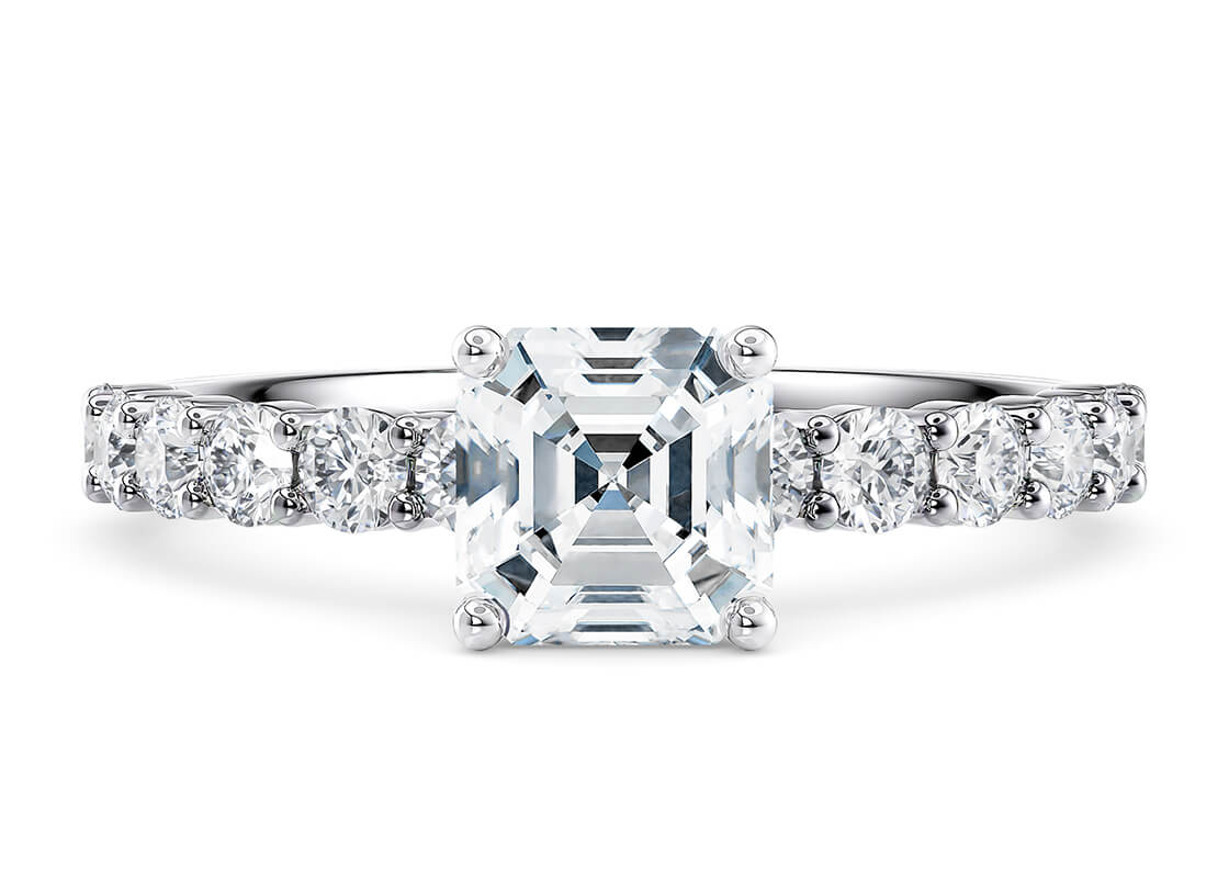 Asscher Sunlight Claw Ring