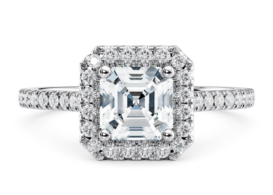Halo Asscher Ring