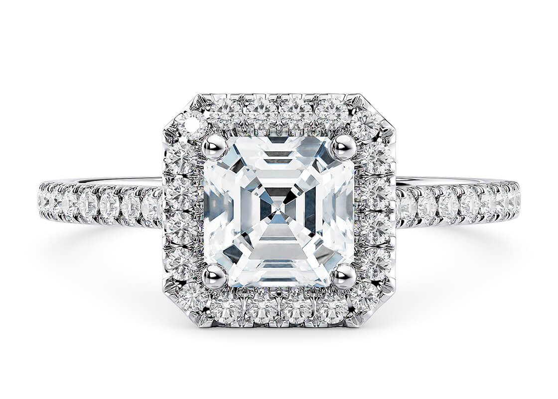 Halo Asscher Ring