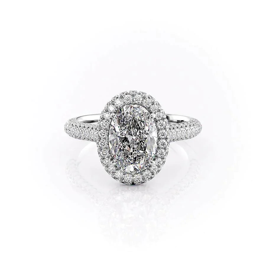 Oval Grandiose Halo Ring