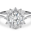 Round Glittering Halo Ring