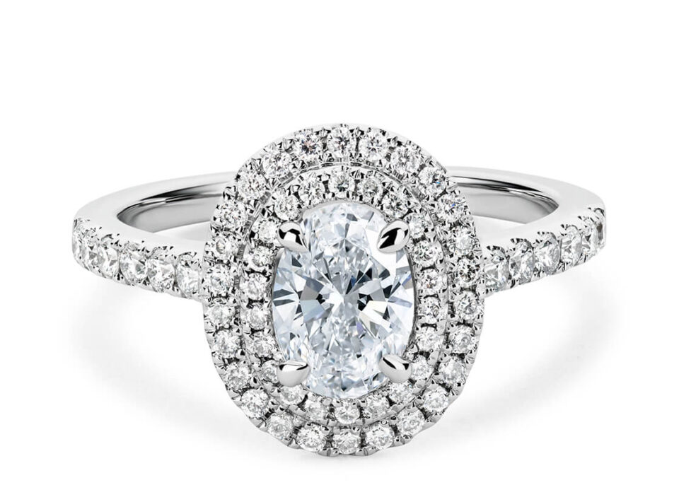 Shimmering Oval Double Halo
