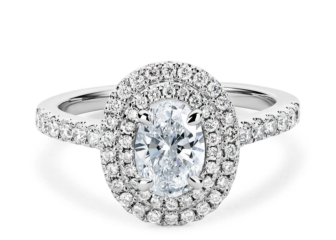 Shimmering Oval Double Halo